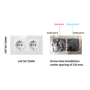 FIKO墙壁插座欧盟/英国标准钢化玻璃材料，带按钮开关/USB/Type-C/室外防水电源插座