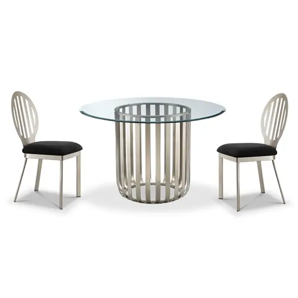 Tavolo da ristorante di forma rotonda Set Chaise comedors 2/4 Sillas tavolo da pranzo in vetro temperato personalizzato oro trasparente