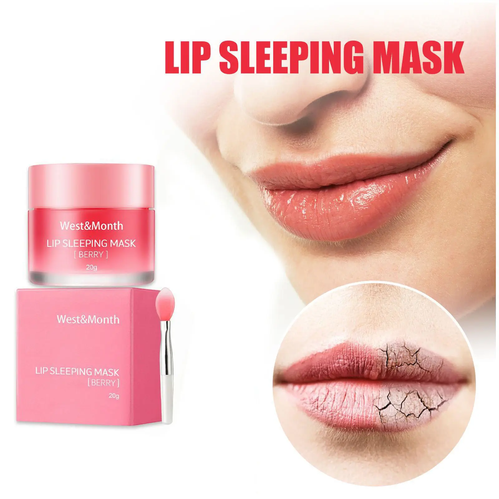 Zuid-Korea Lipmasker Lip Slaapmasker Nachtslaapmasker Hydraterende Lipgloss Bleekmiddel Crème Lipbalsem Aardbei 3G