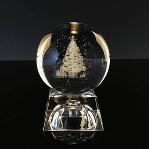 Küçük köprü kristal Merry noel ev dekorasyonu kişiselleştirilmiş katı cam küre 3d kazınmış K9 Led kristal top - Product Image 3