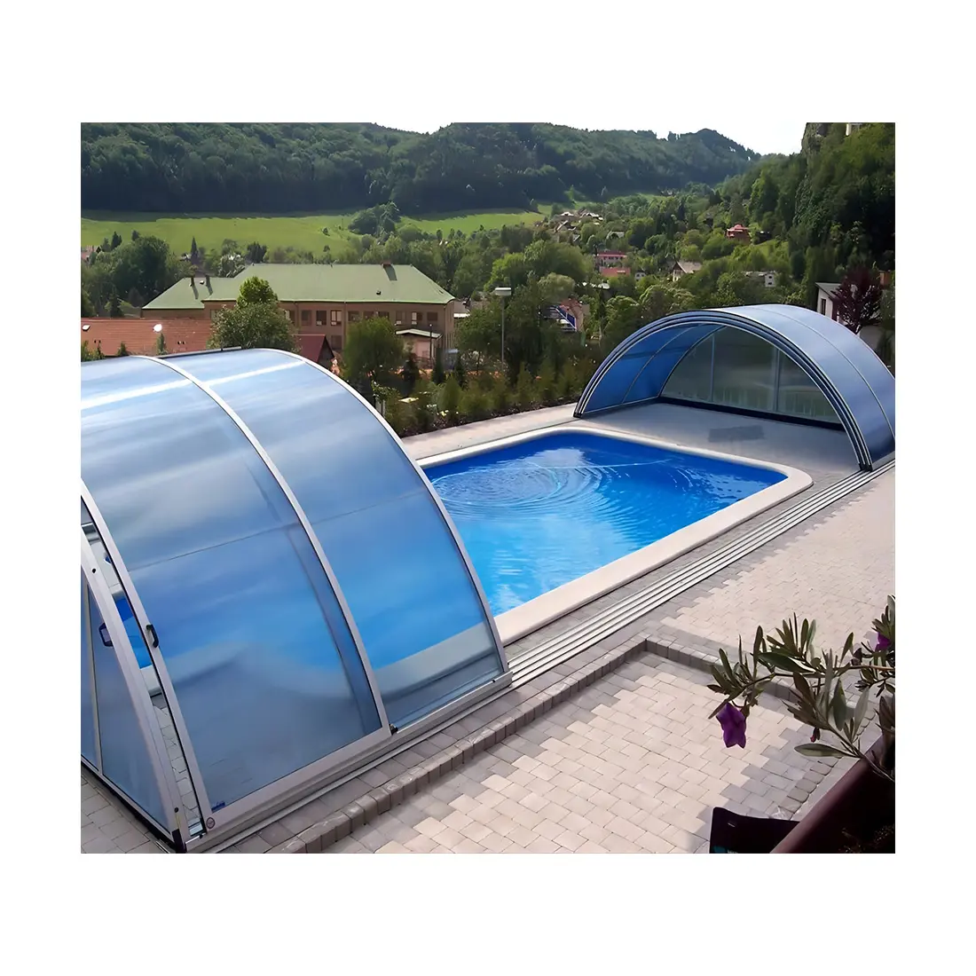 Automatic Aluminium Spa Hot Tub Swimming Pool Covers Retractable Roof Auto Pool Enclosure