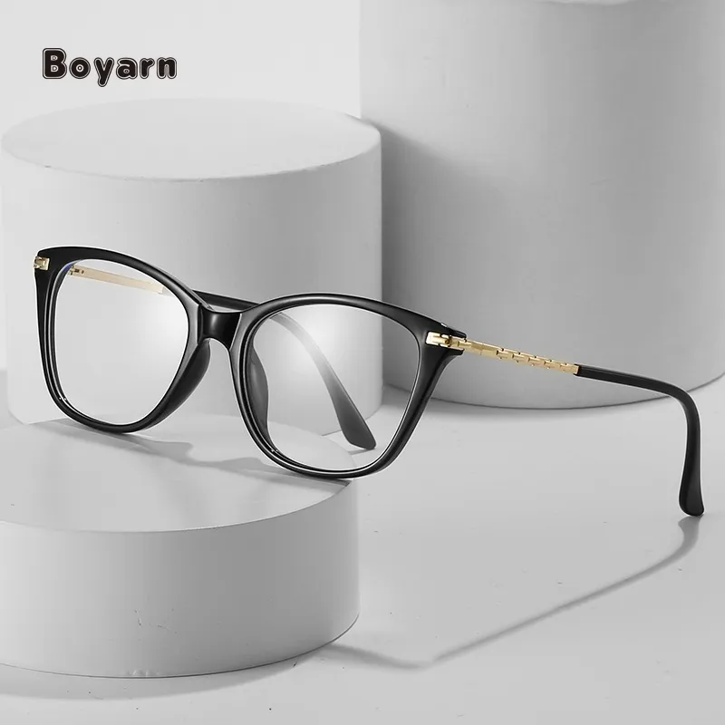 إطارات نظارات من Boyarn للنساء نظارات مضادة للون الأزرق ومصممة بطريقة مربعة TR90 للبيع بالجملة