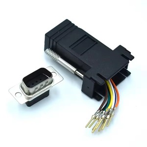 DB9 9 Pin macho Serial a RJ45 Socket Adaptador modular DB9 Enchufe de Ethernet de - Product Image 2