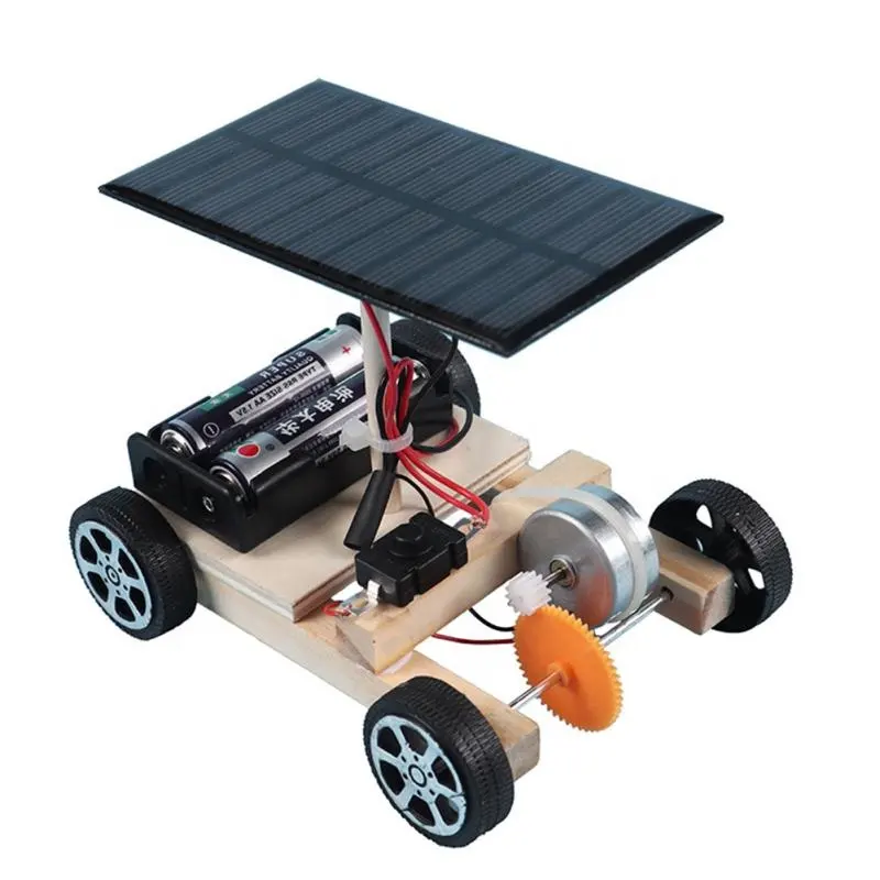 Venta al por mayor accionado Solar educativo de coche de juguete de madera