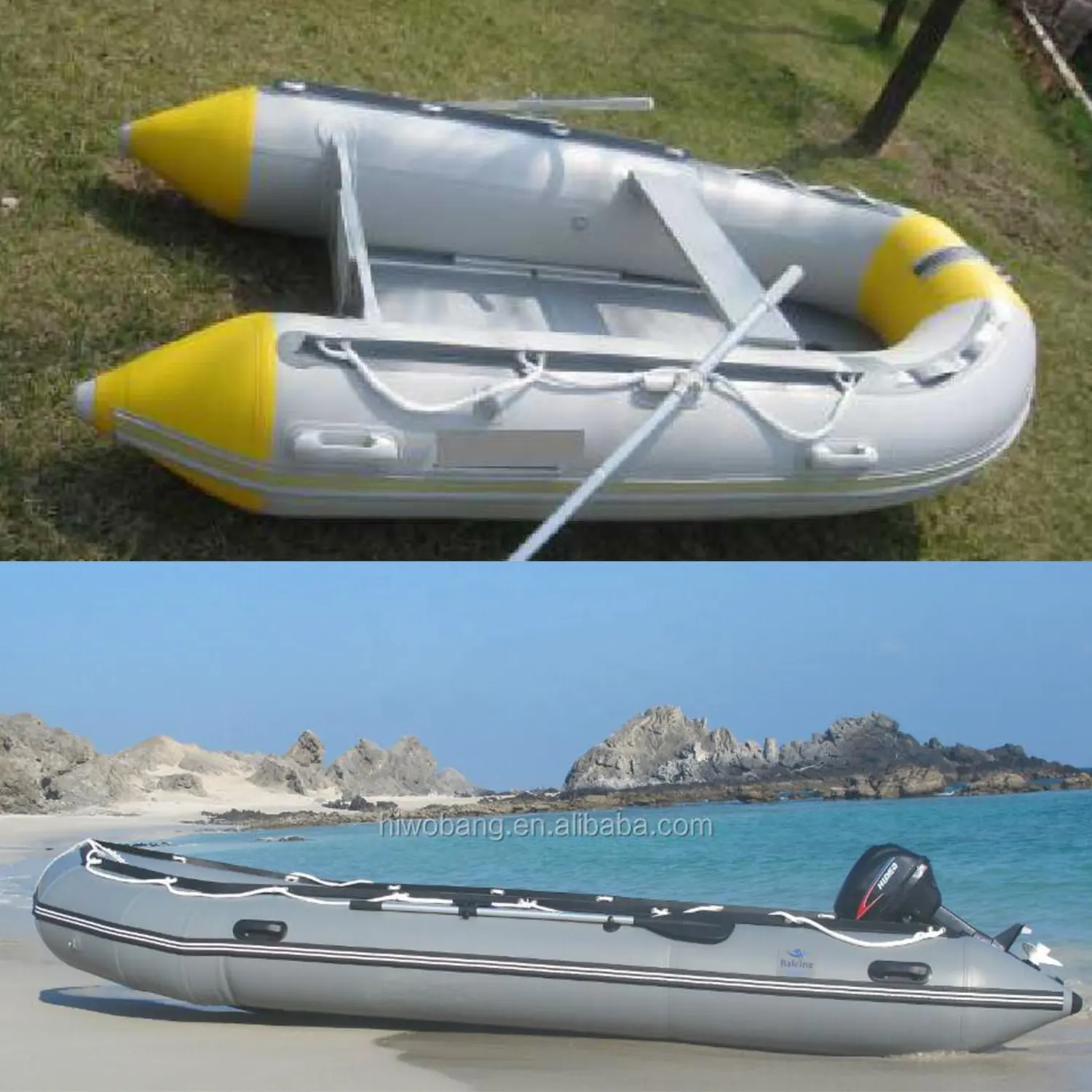 Hipalon inflable barato, casco de pesca, bote de costilla de aluminio
