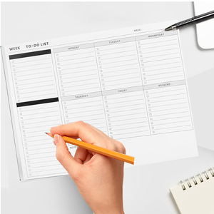 Blocco Note Planner da scrivania per fare elenco calendario Desktop blocco Note Note non datato blocco per promemoria stampa all'ingrosso Logo personalizzato - Product Image 3