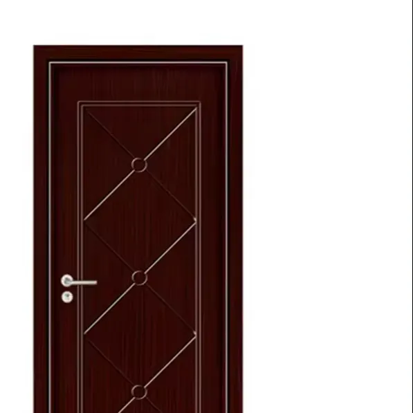ราคาถูก ประตูไม้ภายใน ไม้เนื้อแข็งสําหรับบ้าน ห้องนอนทันสมัย ประตูพีวีซีดีไซน์ใหม่ล่าสุดพร้อมโครงไม้