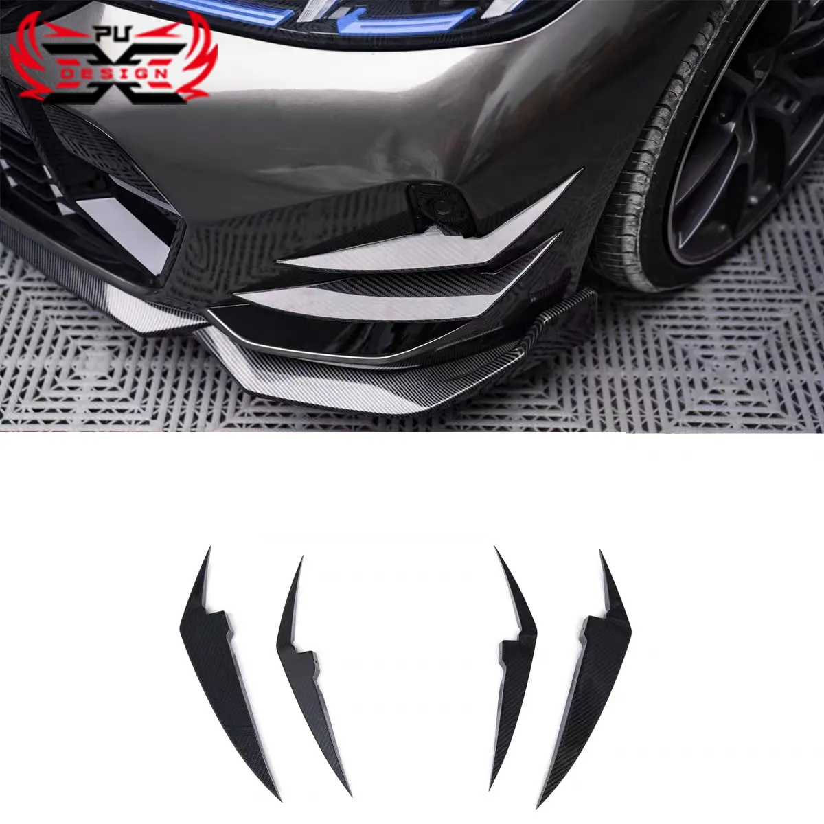 Atacado Dry Fibra De Carbono Bodykit Para BMW série 3 325li 330li G20 G28 2023-IN Body Kit amortecedor dianteiro canards