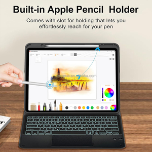 Funda para teclado táctil para iPad Pro 13 pulgadas (M4) 2024 teclado desmontable magnético con Trackpad cubierta de portalápices retroiluminada de 7 colores - Product Image 6