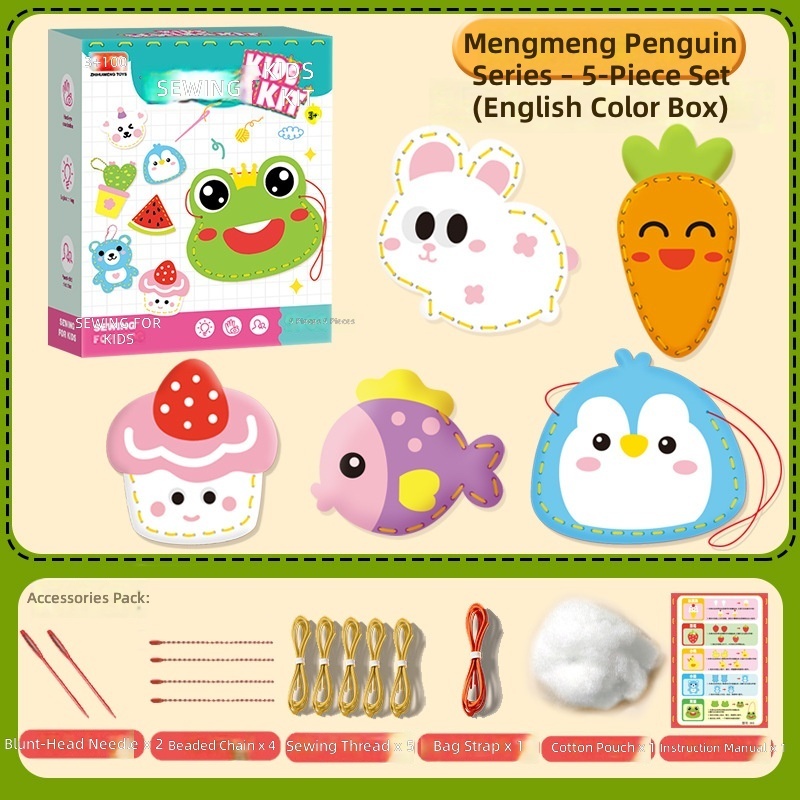 versión en inglés-set de caja de regalo-set de 5 piezas-serie pingüino-accesorio