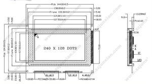 240128 <strong>LCD</strong> display <strong>module</strong> LCD240128 T6963C controller 5V <strong>input</strong> blue