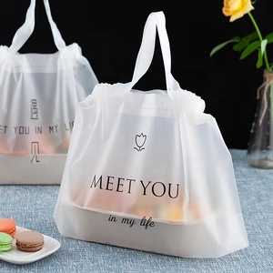 Giyim ambalaj ve Take-Away alışveriş kullanımı için Logo ile özel baskılı plastik ipli çanta - Product Image 1