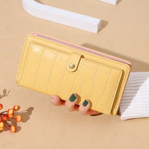 鳄鱼纹多卡位置PU皮革简化大容量卡座女式钱包 - Product Image 4