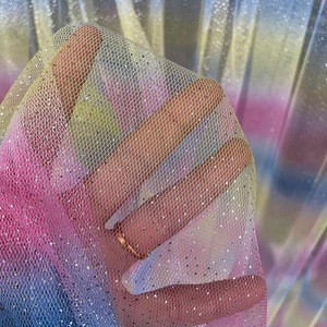 Tela de tul de malla suave de arcoíris con estampado degradado colorido DIY costura poliéster Ombre tela de red para falda tutú vestido de fiesta de niña - Product Image 4
