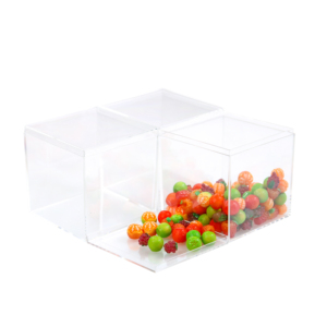 Caixa de acrílico 120x120x120mm, caixas transparentes de plexiglass para armazenamento de joias, exibição de capina de aniversário, cubo quadrado