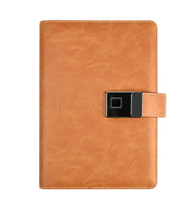 Uso multifunción Huella digital para desbloquear PUleather Bloc de notas 8000mAh 1000 colores Tamaño A5 Cargador inalámbrico Banco de energía Diario Notebook - Product Image 3