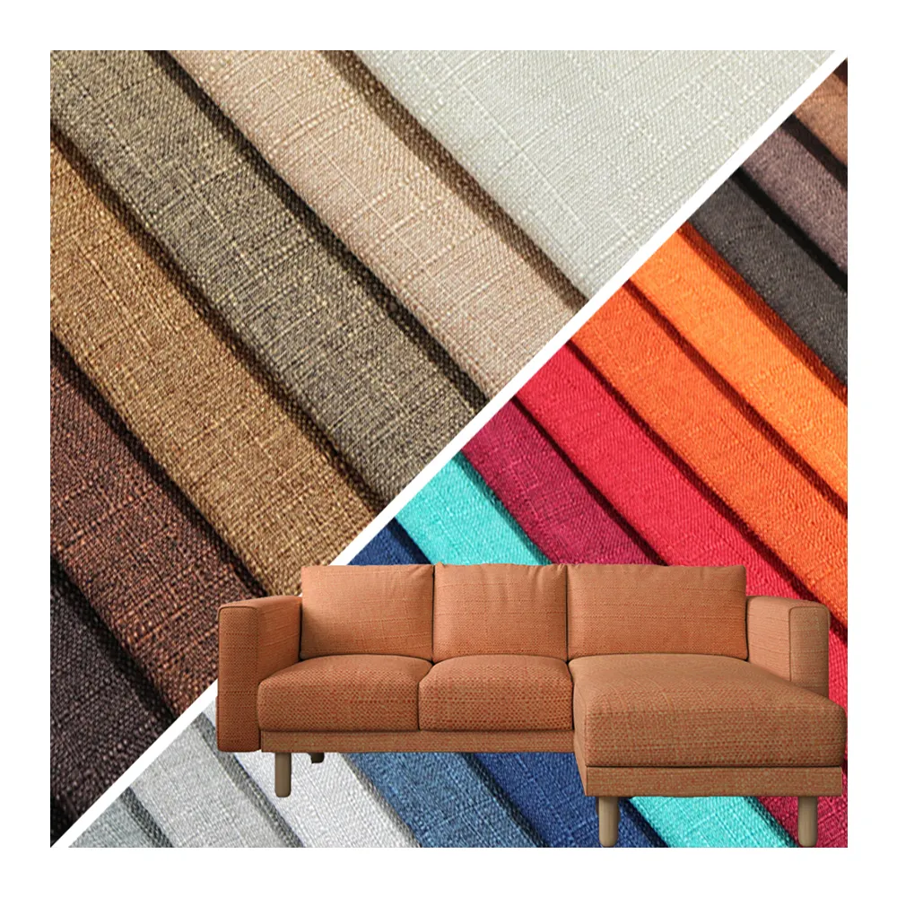 Bán buôn nhà dệt 100% Polyester bọc vải cho ghế sofa và đồ nội thất linen vải cho sofa