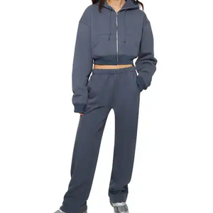 לולו אימון נשים סטי שתי חתיכה זיעה חליפות jogger custom יבול למעלה oversize לרכוס קפוצ 'ון 2 חתיכה הסווטשרט סטים