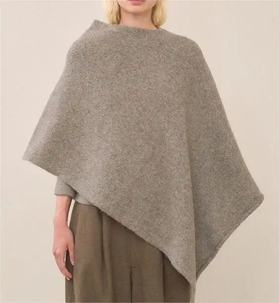2024 Poncho de lana de punto de lujo para mujer, suéter, chal, fabricante, Jersey bordado personalizado, suéter Poncho para adultos