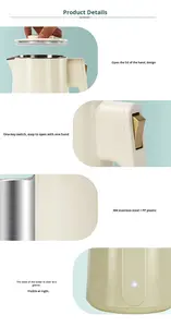 קומקום חשמלי נירוסטה קומקום כפול שכבה קומקום אמבטיה מלון 0.8l קיבולת מתחת 800w כוח - Product Image 5