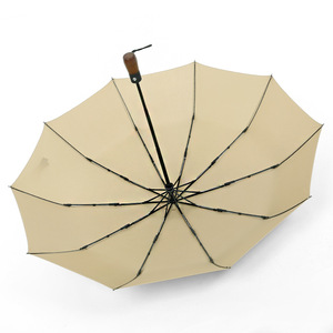 全自动实心素色伞带荷叶效果快干木柄 - Product Image 5