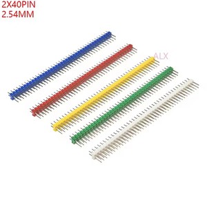 2x40 PIN rosso blu doppia fila maschio 2.54MM PITCH PIN Header striscia 2x40 PIN 2*40 40 p 40 PIN per scheda PCB ARDUINO
