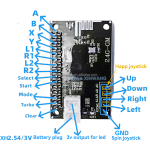 2.4G Wireless Arcade Stick Controller USB scheda Encoder Chip fai da te PC Mame TV Box doppio giocatore Joystick spintore moneta inglese - Product Image 2