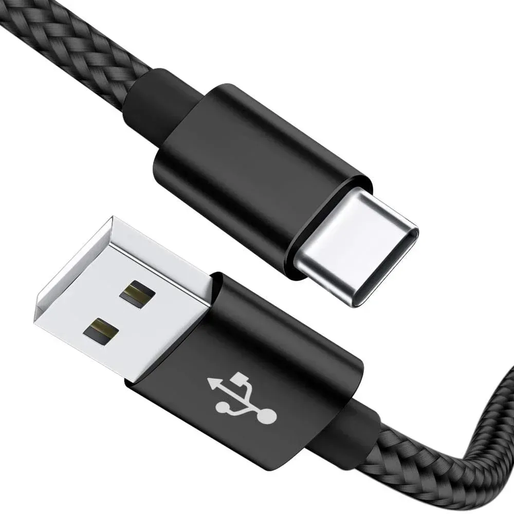 Cabo usb trançado de nylon, 28awg 3ft 6ft10ft, usb tipo-c 2.1a, cabo do carregador, dados, carregamento, android, carregador de celular