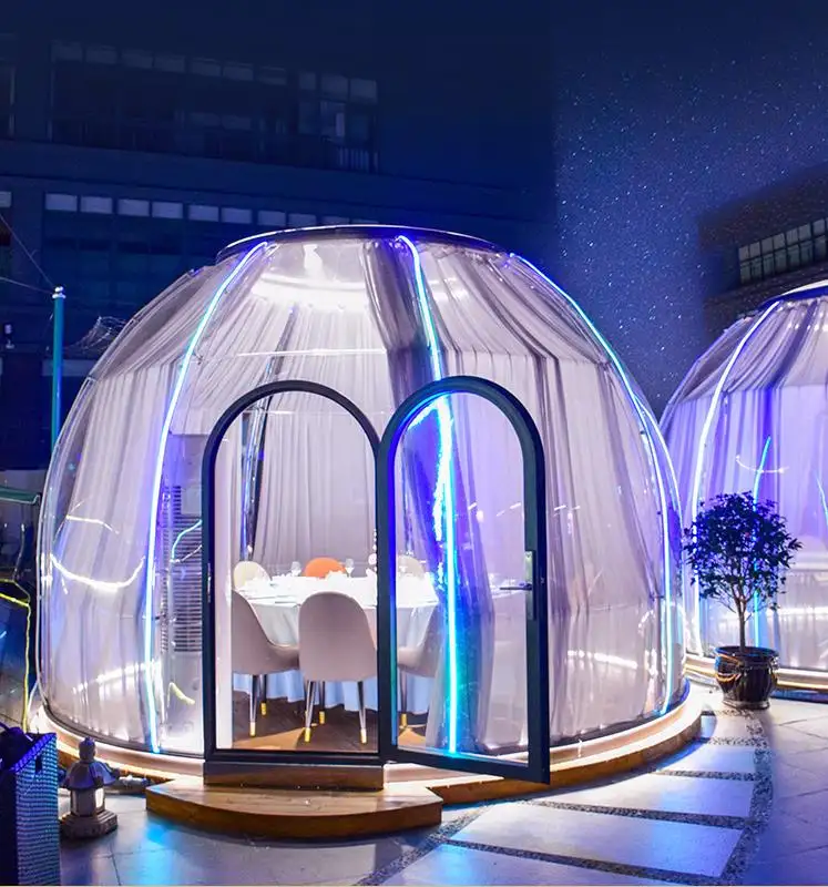 Tende dell'hotel di lusso tenda trasparente della bolla della struttura della lega di alluminio di vista per uso della famiglia e del ricorso