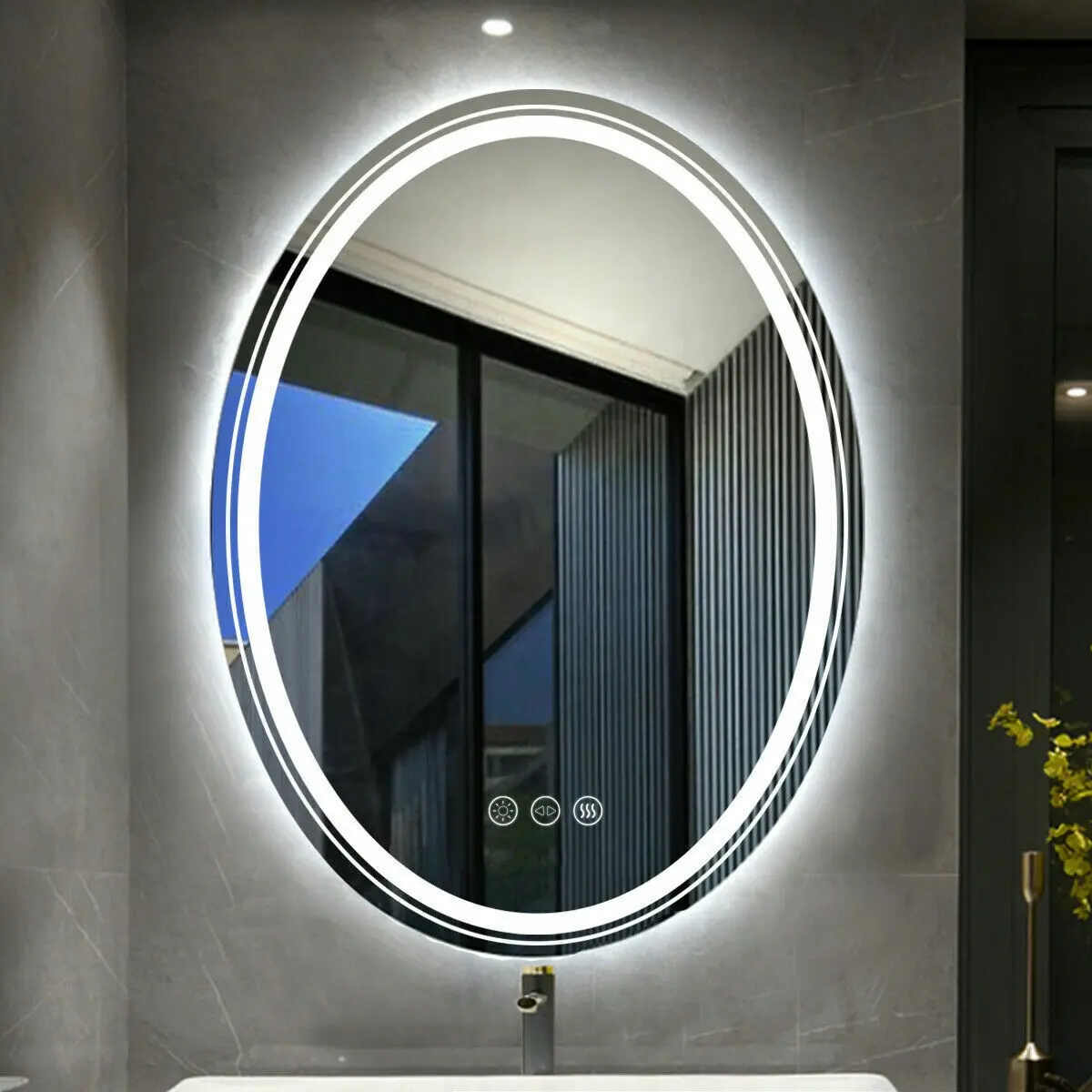 Specchio da bagno dimmerabile illuminato a LED Super luminoso Smart 3 Touch Switch specchio Demist per bagno a parete