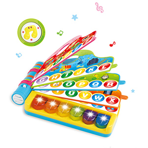 音楽と光、発音、子供幼児のための初期教育ABC学習玩具を備えたフォニクスピアノ忙しいボード感覚 - Product Image 1
