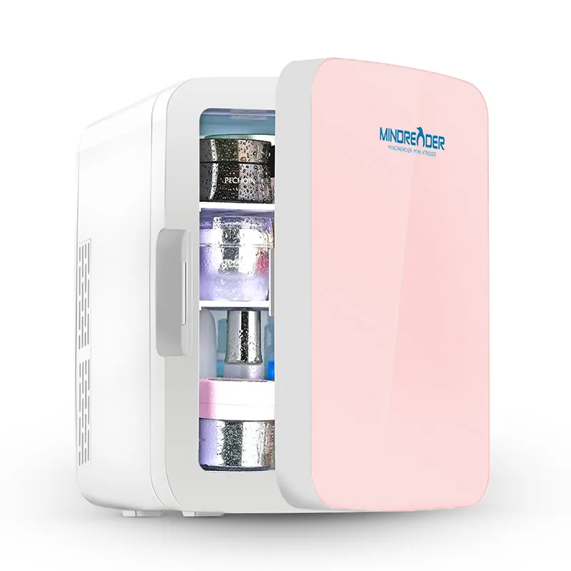 Wholesale 10L Portable custom cosmetic make up skincare beauty pink refrigerator small mini fridge