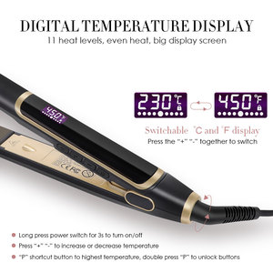 450F planchas دي كابيلو حديد مسطح s ألواح تيتانيوم 2 في 1 Volums استقامة مكواة تجعيد مكواة فرد الشعر الجمارك حديد مسطح - Product Image 5
