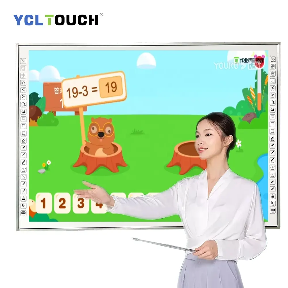 Aluminum alloy frame With touch PCB cable smart board 82 inch Interactive touch whiteboard