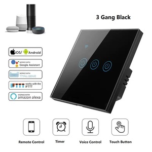 TUYA intelligente WLAN+RF Touchscreen-Wandschalter für Beleuchtung, 1,2,34 Gang intelligente WLAN-Schalter für LED-Beleuchtung APP-Steuerung - Product Image 3