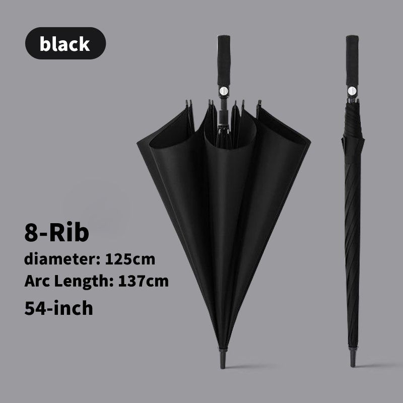Parapluie droit Golf 8K NOIR 54 pouces