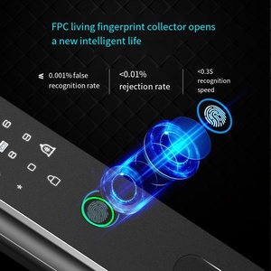 无钥匙防水数字酒店应用人脸识别3d指纹码电子自动智能门锁 - Product Image 2