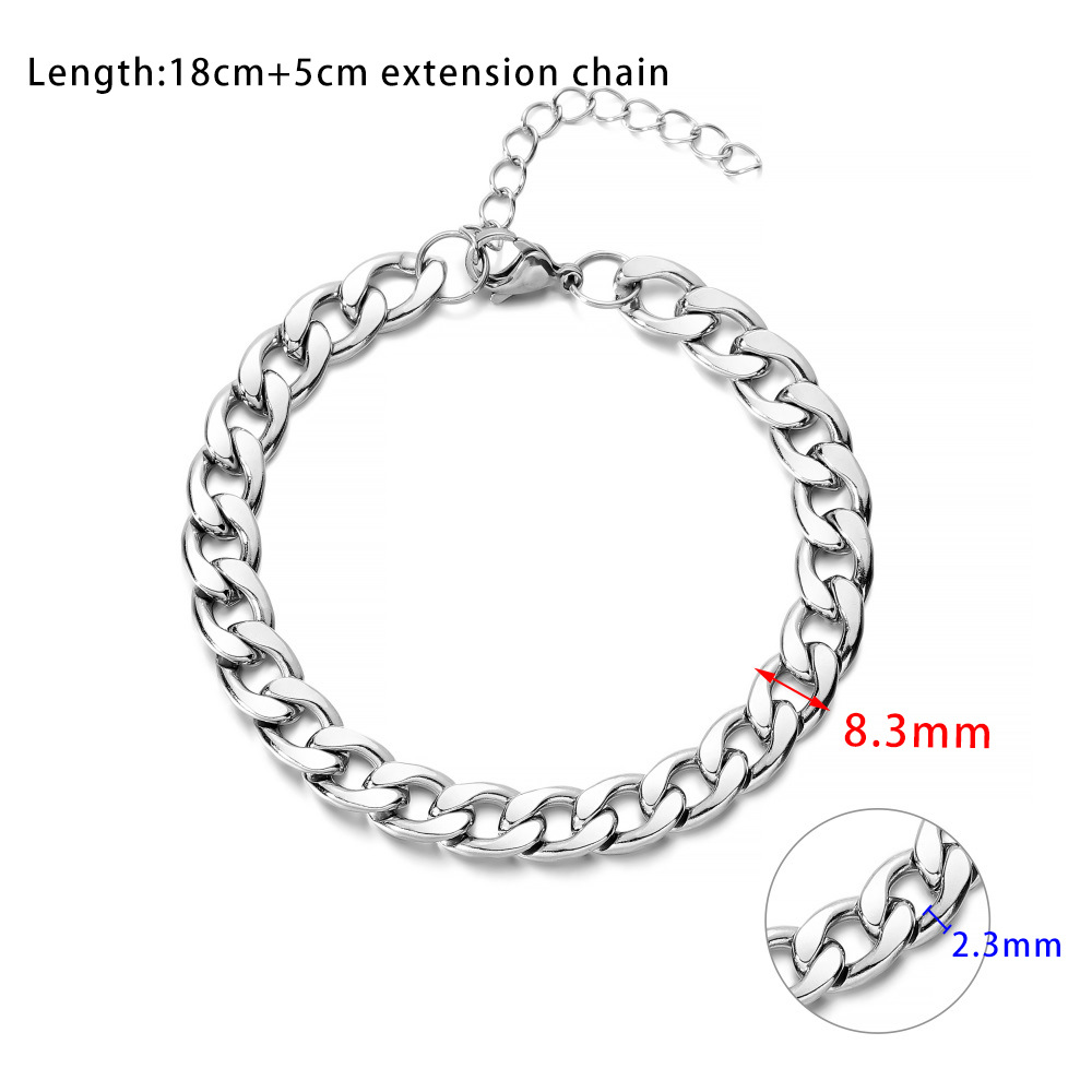 สร้อยข้อมือสแตนเลสขัดเงา 185 ซม. เส้นผ่านศูนย์กลางลวด 2.3 มม