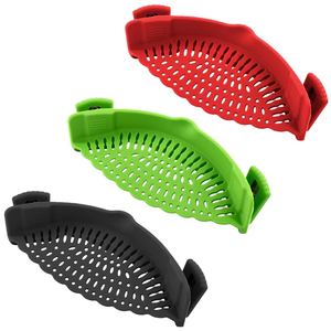 New Design Silicone Colander &amp; Strainer Clip-On Kitchen Sink and All <strong>Pots</strong> and Bowls Efficient Vegetables <strong>Straining</strong> Tool - Product Image 2