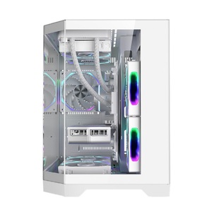 Beyaz tam görünüm oyun bilgisayarı vaka M-ATX orta kule oyun PC kasa temperli cam destek 240 soğutucu bilgisayar kılıfları ve kuleleri - Product Image 1