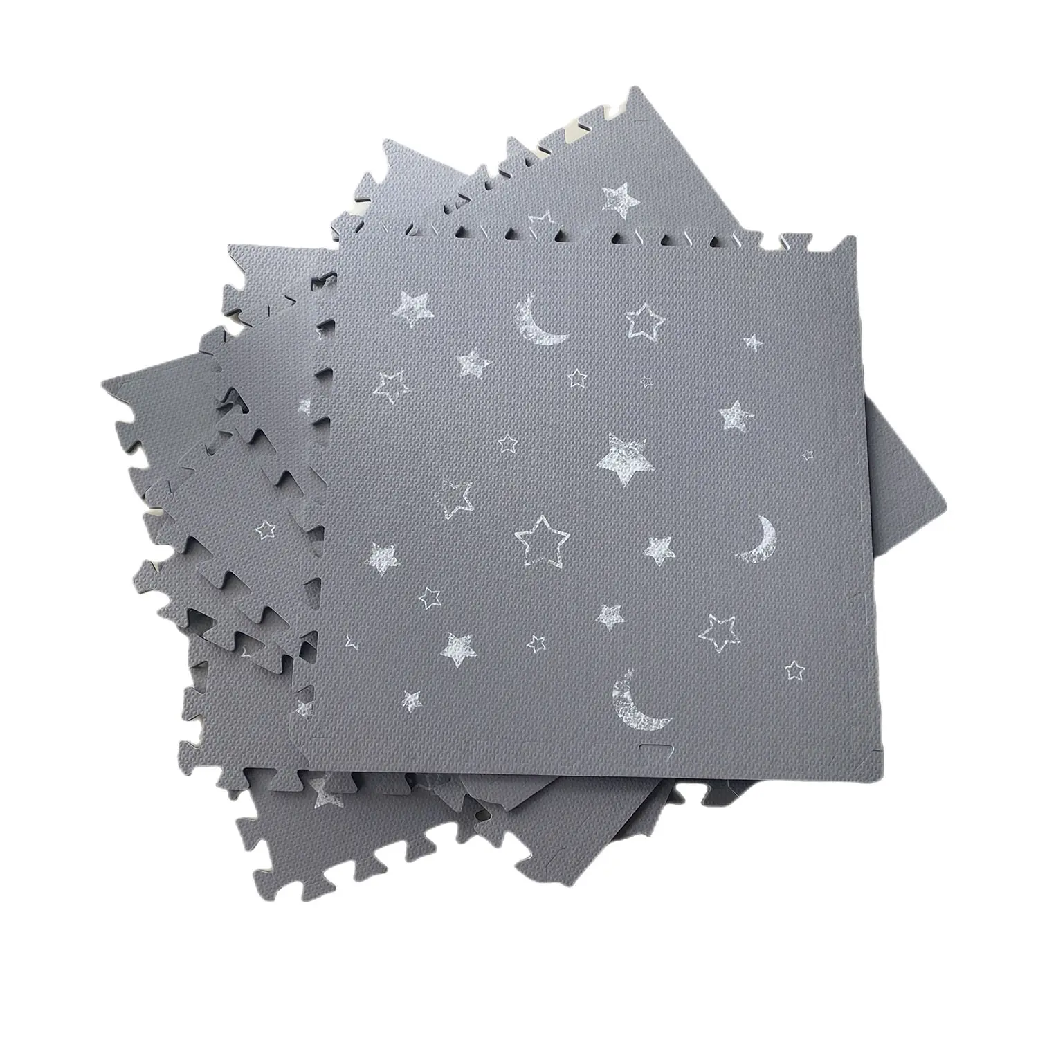 Soft New Star and Moon Design Gray EVA Mat for Baby Crawling Baby Activities and Gym