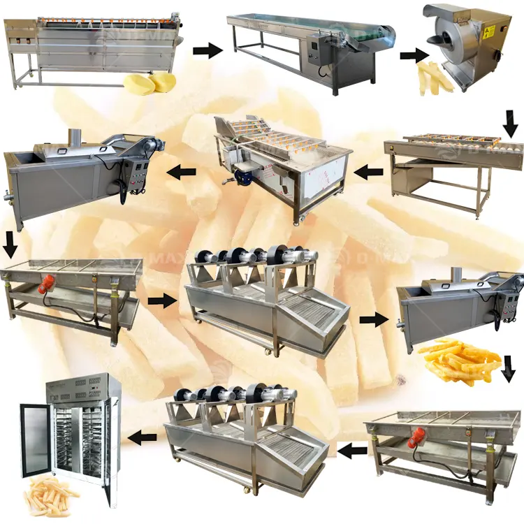 Schnelle Produktion halbautomatische Kartoffelchips-Produktionslinie halbautomatische Pommes-Produktionslinie
