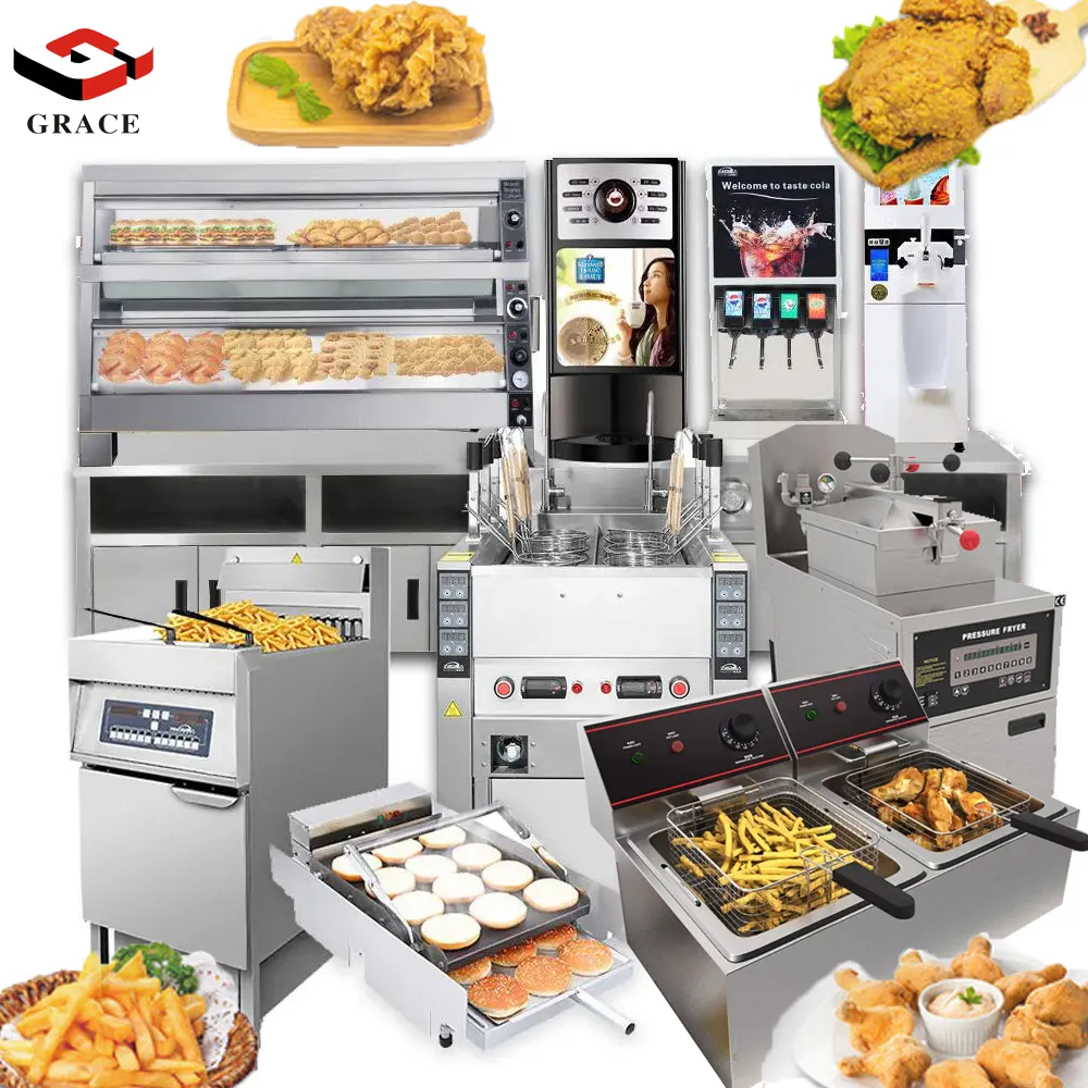 KFC completa Solução Conjunto Completo Restaurante Comercial Cozinha Máquina Fast Food Catering Equipment