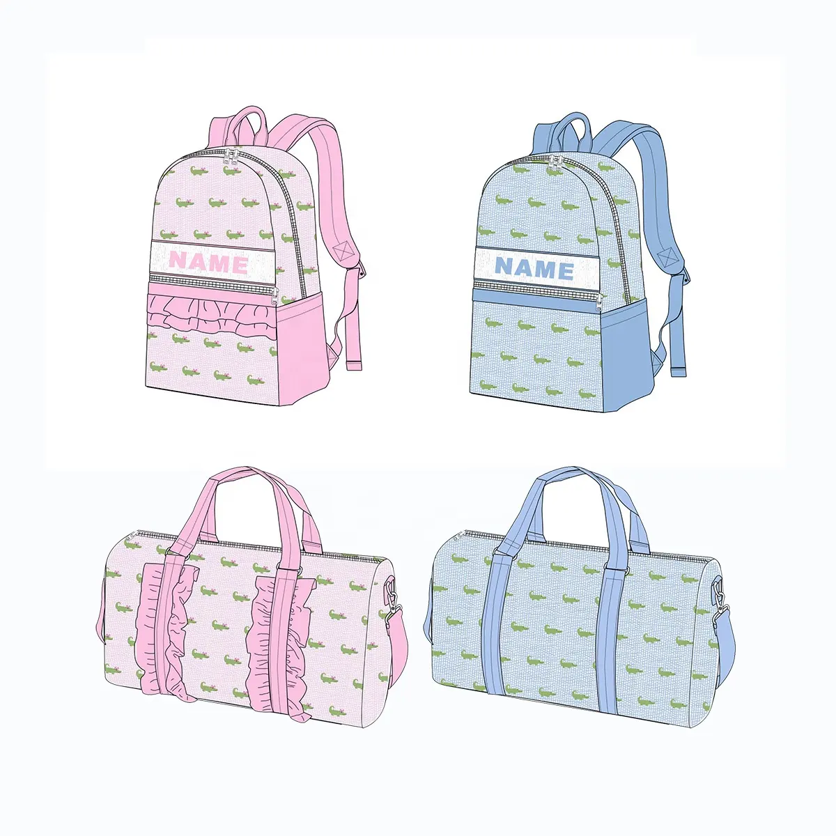Uresun-mochila escolar con patrones bordados para niños, mochila con nombre ersonalizado