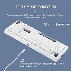 Teclado RGB de ordenador multifuncional blanco Hexgears E4 Pro con interruptor Kailh - Product Image 6