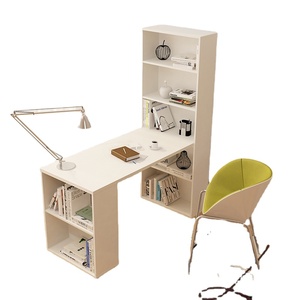 Mesa de estudio con diseño de estantería, mesa de ordenador de madera moderna para el hogar y la sala de estar - Product Image 1
