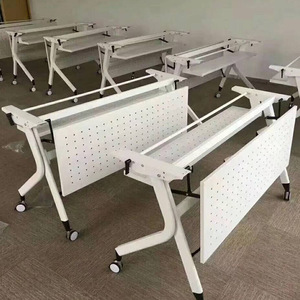 Rotating &amp; Foldable School Furniture <strong>Computer</strong> Desk with Plastic Wheels for Office Activity &amp; Training - Product Image 2