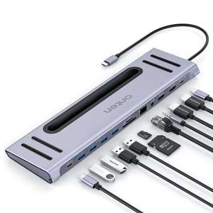 Onten 12 in 1 Hub çok fonksiyonlu yerleştirme istasyonu ile USB 3.0 PD şarj RJ45 Gigabit USB Hub dizüstü yerleştirme istasyonu OTN-9199 - Product Image 1
