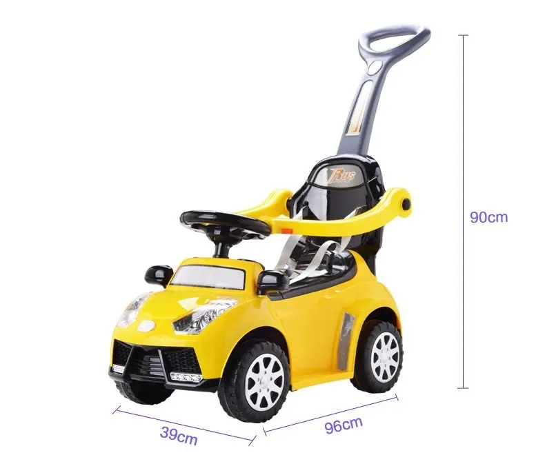 A Bベビースリーインワンライド、ガードレールプッシュハンドル付き幼児用車ベビーカーおもちゃの車