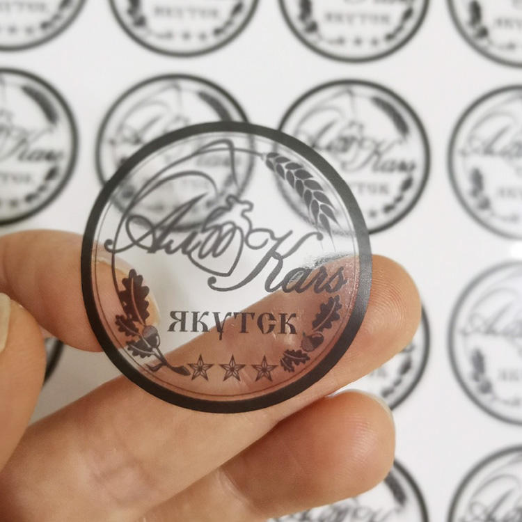 Pegatina de vinilo transparente